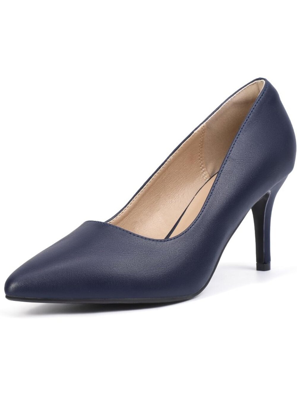 Women's Navy High Heels Pumps Stiletto Pointed Toe Dress Wedding Trendy Shoes